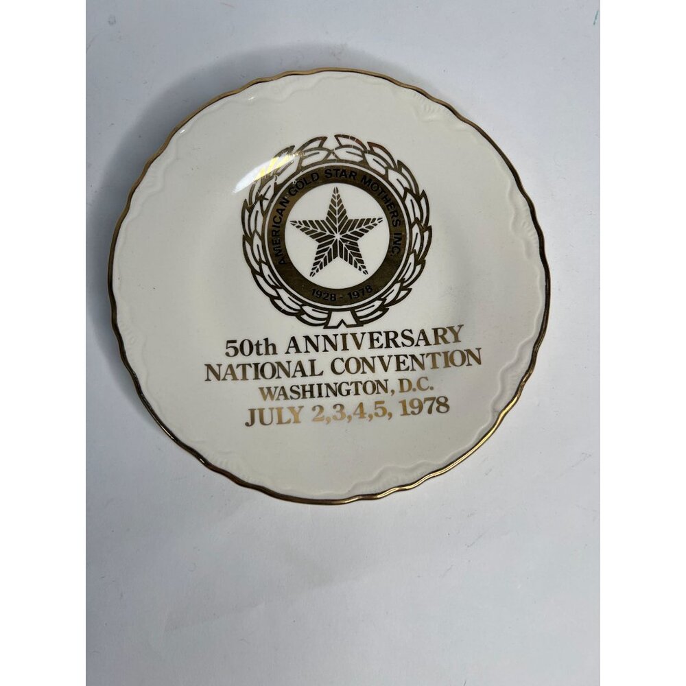 Vintage Collectible American Gold Star Mothers 50th Anniversary Plate 1978 Washi